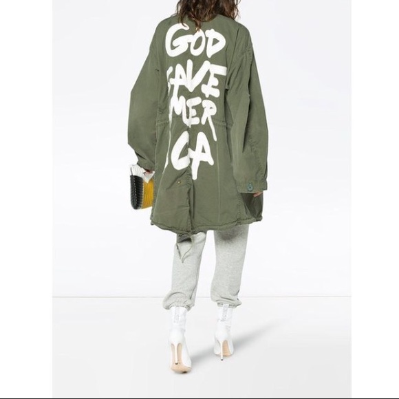 R13 God Save America Jacket Army L OS Repurposed - Picture 2 of 16